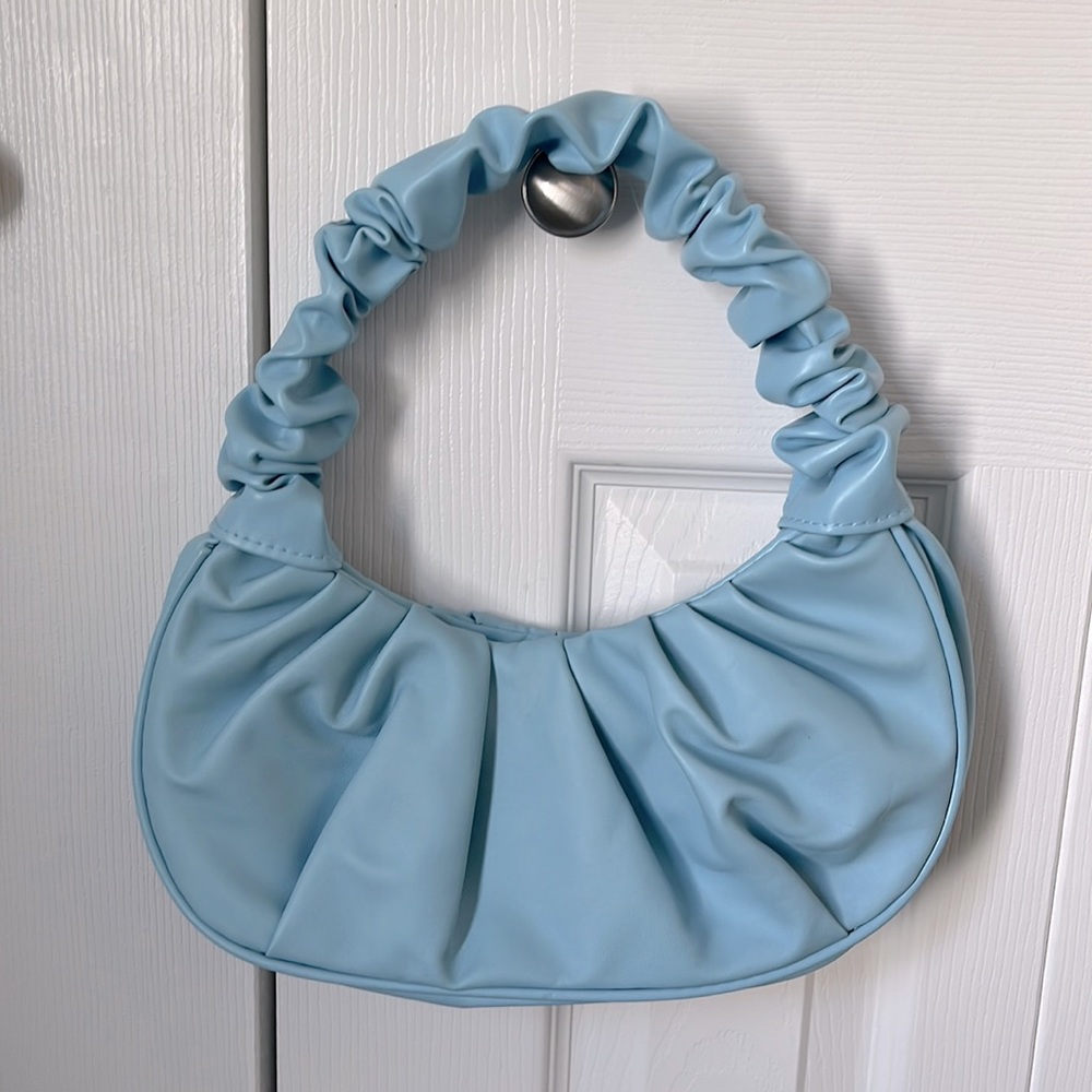 light blue shoulder bag